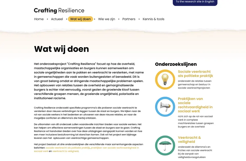 Crafting resilience website   onderzoeksproject UL