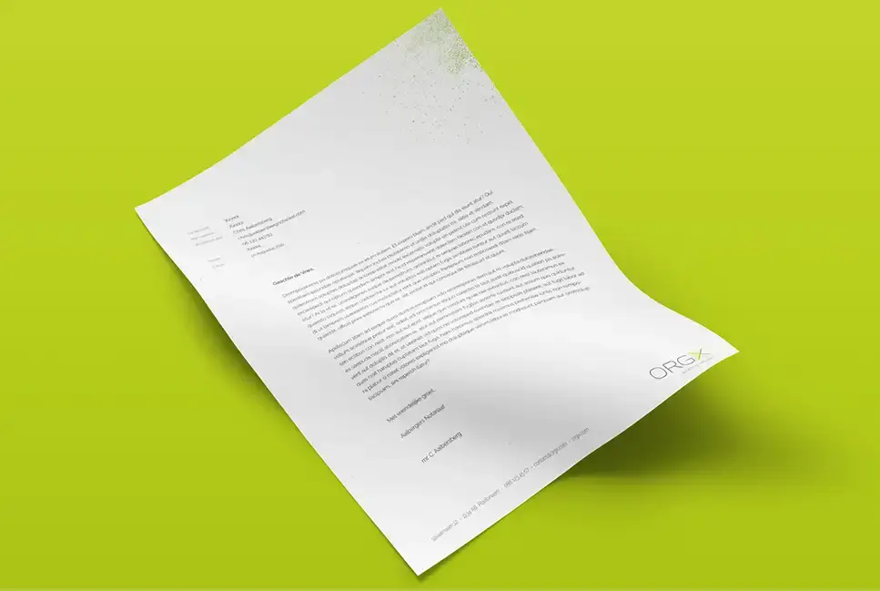 ORGX   Huisstijl briefpapier ontwerp