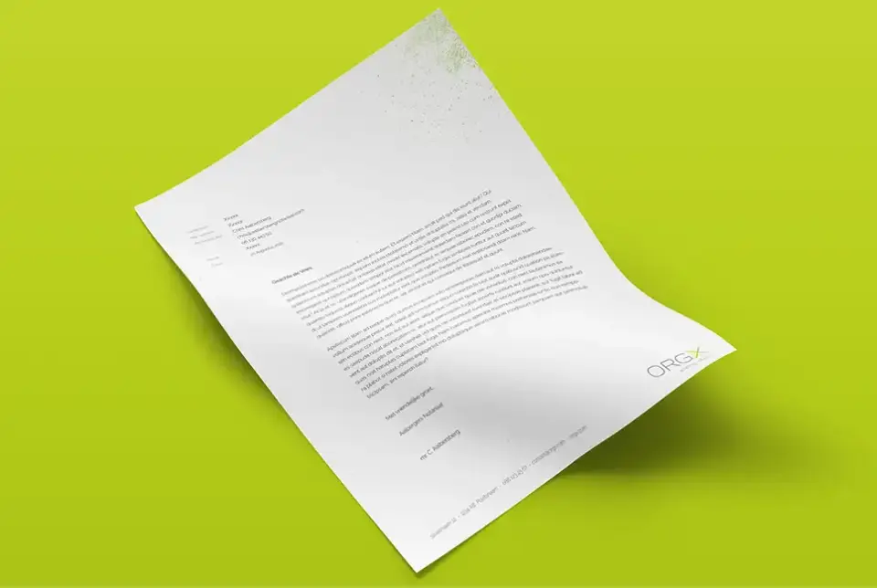 ORGX   Huisstijl briefpapier ontwerp